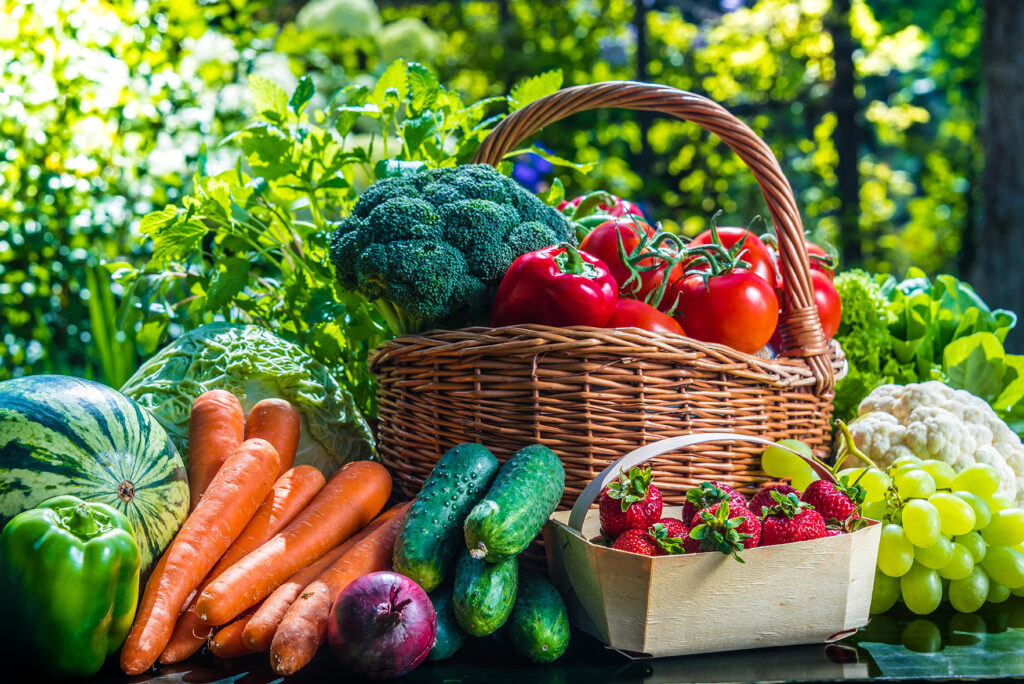 Paniers de légumes frais