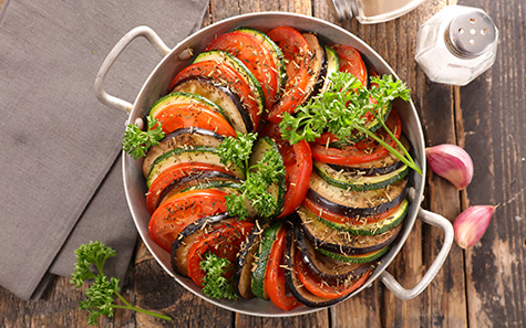 tomate, courgette et aubergine